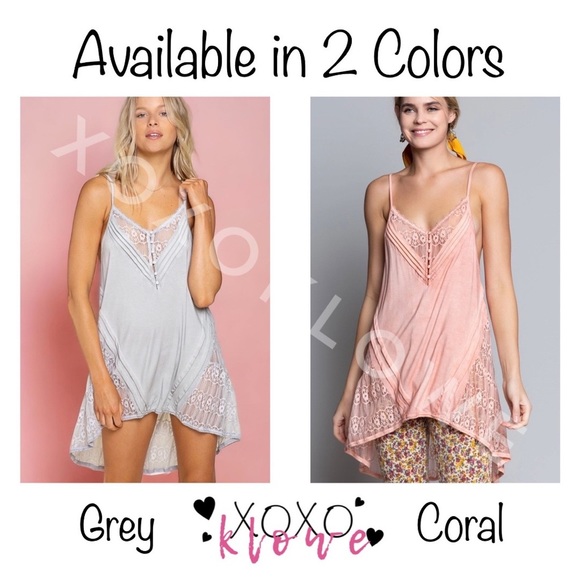 POL Coral V Neck Lace Cami Tank Top - Picture 10 of 10